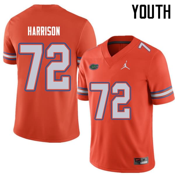 NCAA Florida Gators Jonotthan Harrison Youth #72 Jordan Brand Orange Stitched Authentic College Football Jersey GDB6564VG
